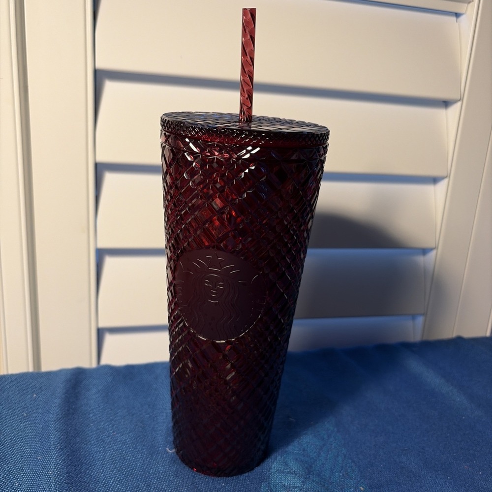 Starbucks 2022 Holiday 'Merlot' Wine Burgundy Red Jeweled Venti Tumbler 24oz